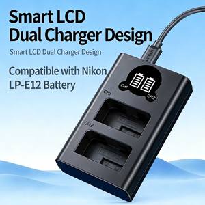 ที่ชาร์จแบตเตอรี่กล้องแบบสองช่องสำหรับ Canon EOS พร้อมสาย USB-C LP-E12 - Product Image 2