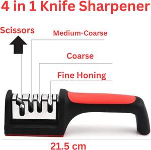 Affilacoltelli e Forbici 4-in-1 Affilatura Rapida e Facile Affilacoltelli Professionale a 4 Fasi per Tutti i Tipi di Coltelli - Product Image 3