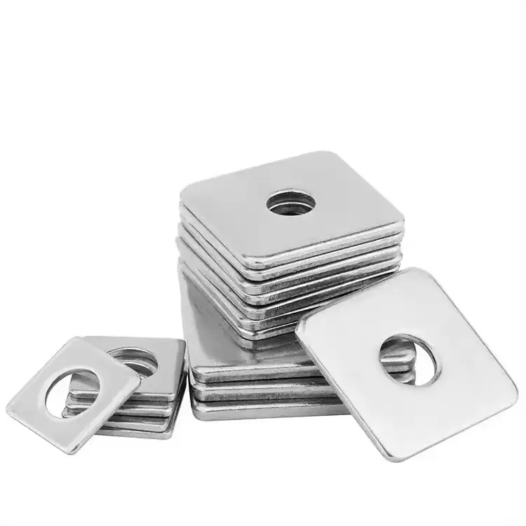 Factory custom M3/M4/M5/M6/M8/M10/M12/M16 stainless steel high precision Square Flat Washers