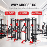 REYK Rack de musculation multifonctionnel avec Smith Machine et système de câbles, équipement de gym commercial