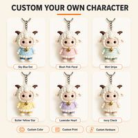 Exportation transfrontalière de porte-clés mignons et créatifs en forme de dessin animé : Porte-clés personnalisables en PVC souple en forme de petit mouton OEM