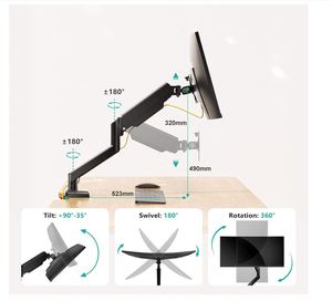 Gas Spring Monitor Arm Desk Mount Height Adjustable 13"-32" <b>Screen</b> Stock Monitor <b>Stand</b> - Product Image 3
