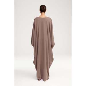 <span class=keywords><strong>Anisa</strong></span> Deep Taupe Satin Kaftan Vestido de noche modesto - Product Image 5