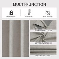 Juego de 2 Paneles de Cortinas Blackout Modernas 100% Lino para Dormitorio, con Aislamiento Térmico y Ojales, de Arpillera para Oscurecer la Habitación, para Sala de Estar