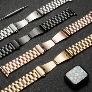 Venta Directa de Fábrica JMETEC, Correa de Reloj de Acero Inoxidable de Repuesto para <span class=keywords><strong>Serie</strong></span> 1/2/3/4/5, Hebilla de Tres Cuentas Transpirable - Product Image 4