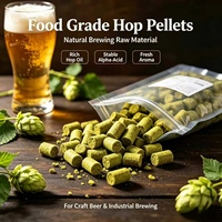 Pellets de houblon de qualité alimentaire, riches en huile de houblon, acide alpha stable, matière première naturelle pour la production de bière artisanale