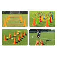 Ensemble de cônes d'agilité réglables FDFIT - 8 cônes et 4 poteaux, poteaux d'agilité, jeu de saut, cône d'entraînement au football