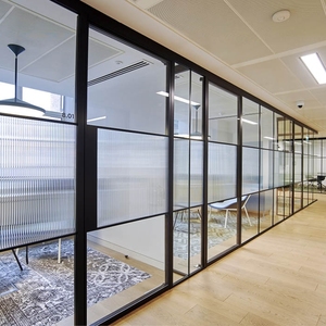 Partition de bureau en verre sans cadre, mur de partition en verre, diviseur de verre transparent pour le bureau - Product Image 5