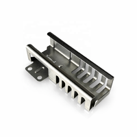 Fabrication sur mesure de tôles métalliques OEM, découpe laser, pliage, support métallique noir avec revêtement en poudre
