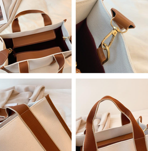 New Fashion <b>Large</b> Canvas Cotton Handbag, Women's Single Shoulder Crossbody <b>Bag</b>, Customized Printed Logo Shopping <b>Bag</b> - Product Image 3