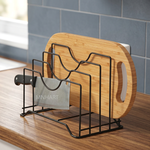 Étagère de rangement de cuisine en métal multifonctionnelle, support pour couteaux et planches à découper, design minimaliste, type sur pied - Product Image 6