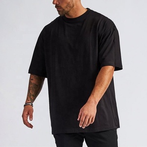Confortable Cool Feel Streetwear Tee Shirt Heavy Cotton Boxy Plain Tshirt T-shirt surdimensionné pour hommes - Product Image 5