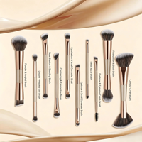 Vente en gros directe d'usine OEM, lot de 10 pinceaux de maquillage professionnels véganes, étiquette privée, pinceaux de maquillage personnalisés de haute qualité avec sac