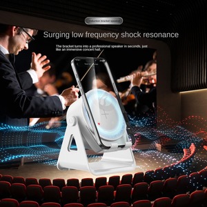 Support de téléphone 3-en-1 rotatif à 360 degrés avec lumière RGB, haut-parleur à <span class=keywords><strong>induction</strong></span> sans fil, haut-parleur audio BT multifonctionnel - Product Image 5
