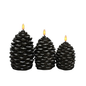 New Style 3 D Bullet Flame Pillar Black Wick Led <strong>Pine</strong> Cone <strong>Candle</strong> - Product Image 2