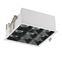 Alta calidad Blanco 20W 25W 30W ajustable led cob rejilla spot luz empotrada lámpara de rejilla para iluminación interior