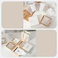 Vente en gros d'ensemble de boîtes d'emballage de bijoux boîte à bijoux en deux parties avec pochette à bouton-pression et sac en velours pour le stockage