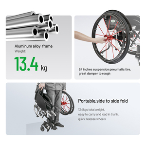 <span class=keywords><strong>Fauteuil</strong></span> <span class=keywords><strong>roulant</strong></span> pliable <span class=keywords><strong>ultra</strong></span> <span class=keywords><strong>léger</strong></span> et moderne pour adultes, avec roues gonflables de 24 pouces, nouveau, en chine, - Product Image 4
