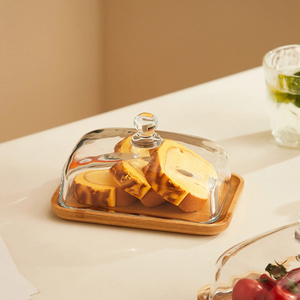 Plateau de service décoratif en gros avec couvercle en verre pour présentation de cupcakes, fruits, sushis, apéritifs et collations - Product Image 3
