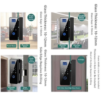 Serrure Intelligente Baodeli pour Porte en Verre avec Reconnaissance d'Empreintes Digitales, Code, Visage et Carte – Ouverture Simple/Double Coulissante Sans Perçage pour Bureau et Magasin
