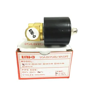 UNi-D UD-8 2W025-08 Equivalent Brass 2/2 Way ZG1/4" Normally Closed Lead Wire Plunger Direct Acting Electric Solenoid Valve