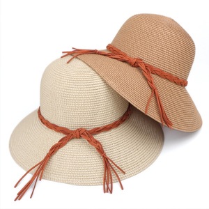 Floppy Straw <b>Hat</b> Women Natural Grass Wide Brim Beach Sun Protection <b>Hat</b> With Braided Rope <b>Band</b> Adult Female Summer Outdoor Use - Product Image 1