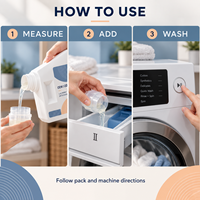 Détergent à lessive liquide en bouteille PET ou HDPE, emballage OEM, étiquette privée, fourniture pour les marques de produits de lavage et les lignes de produits de vente au détail
