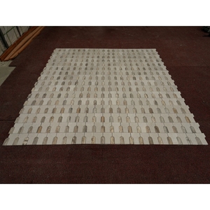 SH STONE <span class=keywords><strong>Mosaico</strong></span> di Lusso in Travertino Bianco Levigato e Grigio Argento per Lobby di Hotel, Piscine e Pareti di Spa - Product Image 1