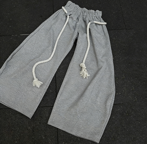 <span class=keywords><strong>Pantalon</strong></span> de jogging unisexe en coton brossé, coupe ample et oversize, personnalisable - Product Image 2