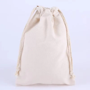 Sac en toile de coton bio écologique avec cordon de serrage, petit format, personnalisable avec logo, pour cadeaux promotionnels en gros - Product Image 2