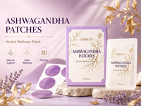 Patchs transdermiques quotidiens à base d'ashwagandha, respectueux de la peau, avec logo personnalisé et marque privée