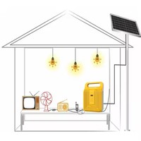 Kit de luz de estación de energía solar portátil con radio de carga móvil TV y ventilador Sistema solar para el hogar