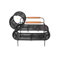 Canapé individuel minimaliste d'extérieur en corde d'oléfine double couche courbée, imperméable, avec accoudoirs en option, chaise modulaire pour balcon