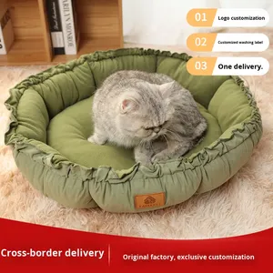 Geri çekilebilir İpli katı bez katlanabilir kedi yatak ile hafif köpek ve kedi yatak Pet Mat - Product Image 2