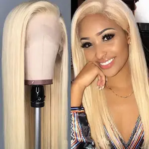 Factory Vendor Real Perruque Blonde V Part 100% Cheap 40 Inch Front 613 Hd Full Lace Womens Wigs Natural Human Hair