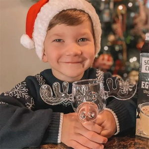 بيع بالجملة كوب زجاجي على شكل غزال مع مقابض تشبه قرن الوعل ووجه موس لطيف لهدايا عيد الميلاد - Product Image 6