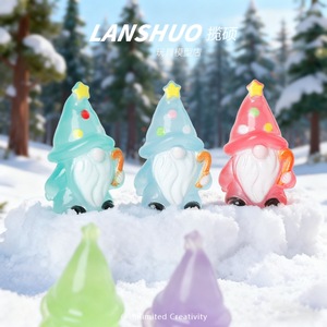 ตุ๊กตาคนแคระเรซิ่น Lanshuo สวมหมวกดาว ของตกแต่งคริสต์มาส พวงกุญแจ DIY งานฝีมือศิลปะ ของขวัญ - Product Image 2