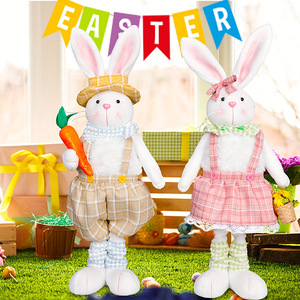 Easter Bunny Plush Decoration Standing Rabbit Doll Spring Holiday Home Table Festival Display Wholesale Party Supplies - Product Image 4