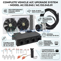 Kit de climatisation automobile universel ACTECmax sous tableau de bord 12V 24V 2800W avec compresseur à courroie et ensemble complet évaporateur-condenseur BEU-404-000