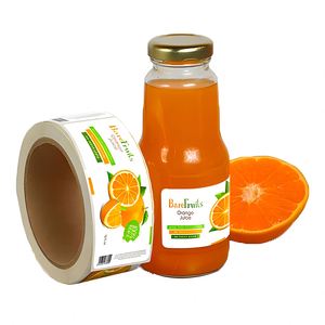 Étiquettes en papier rectangulaires autocollantes BareFruits pour bouteilles de boissons avec impression numérique de codes-barres - Product Image 1