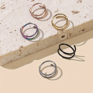 Anillo <span class=keywords><strong>de</strong></span> Nariz <span class=keywords><strong>de</strong></span> Acero Inoxidable 316, Diseño en <span class=keywords><strong>Espiral</strong></span>, Apto <span class=keywords><strong>para</strong></span> Perforación Única, Ajuste Cómodo, Joyería Corporal <span class=keywords><strong>para</strong></span> Mujer - Product Image 5