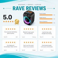 Enceinte DJ portable étanche pour extérieur avec basses puissantes, éclairage LED RGB, alimentée par batterie et microphone