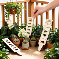 4 pièces, 2 styles, jauge de hauteur en bois pour plantes, règle de mesure de la croissance des plantes, outil de mesure de pelouse fait main pour l'extérieur