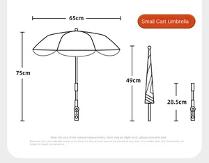 LS <span class=keywords><strong>Parapluie</strong></span> de poussette mignon pour bébé, imperméable, protection solaire UV, revêtement noir, pour enfants, extérieur, léger, facile à nettoyer - Product Image 6