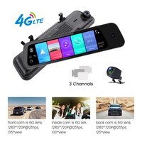 10 pouces Streaming Media 3 canaux enregistrement 4g Android 10 système miroir Gps Wifi Navigation ADAS DMS carte Sim visualisation à distance en direct