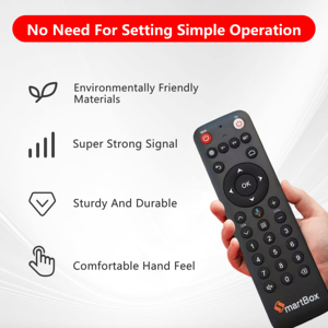 Télécommandes de remplacement populaires de haute qualité 2026 pour <span class=keywords><strong>SMARTBOX</strong></span>-V1 pour téléviseurs Android intelligents, emballage en boîte PVC MARTBOX - Product Image 3