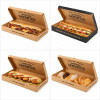 Boîtes à pizza extra longues en gros, boîtes à sandwich et à parmesan en carton ondulé surdimensionnées, personnalisables et jetables pour la livraison à emporter