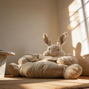 Canapé géant en peluche lapin de luxe, fauteuil lounge créatif en fourrure, mobilier moderne pour la maison, grand lit animal - Product Image 5