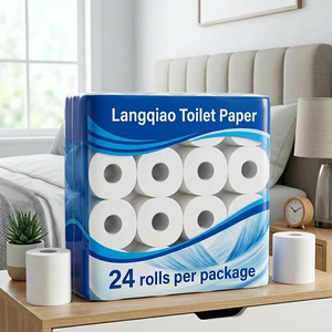 Carta Igienica Langqiao Personalizzata Eco-Friendly in Polpa di Legno Vergine Certificata al 100%, Morbida e Assorbente, Monouso, 24 Rotoli Compostabili per la Spiaggia - Product Image 1