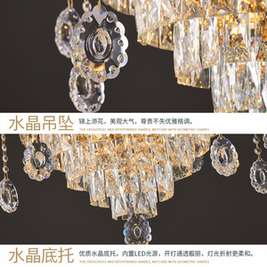 Lámpara de araña de cristal de estilo europeo, luz LED de múltiples cabezales para sala de estar, iluminación de lujo para el hogar, diseño redondo, base de bombilla E27 - Product Image 4